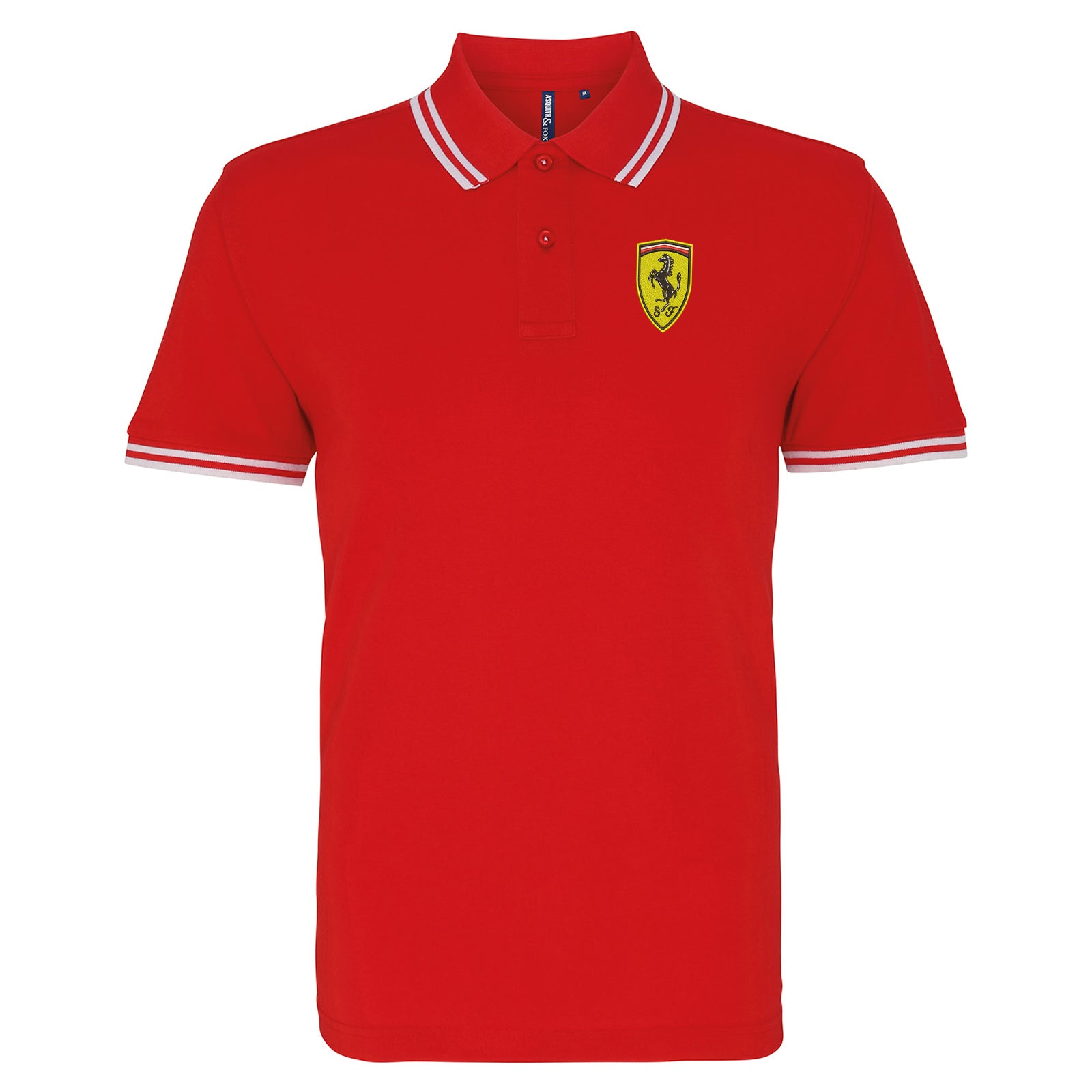 Retro Ferrari 1929 Embroidered Tipped Polo Shirt