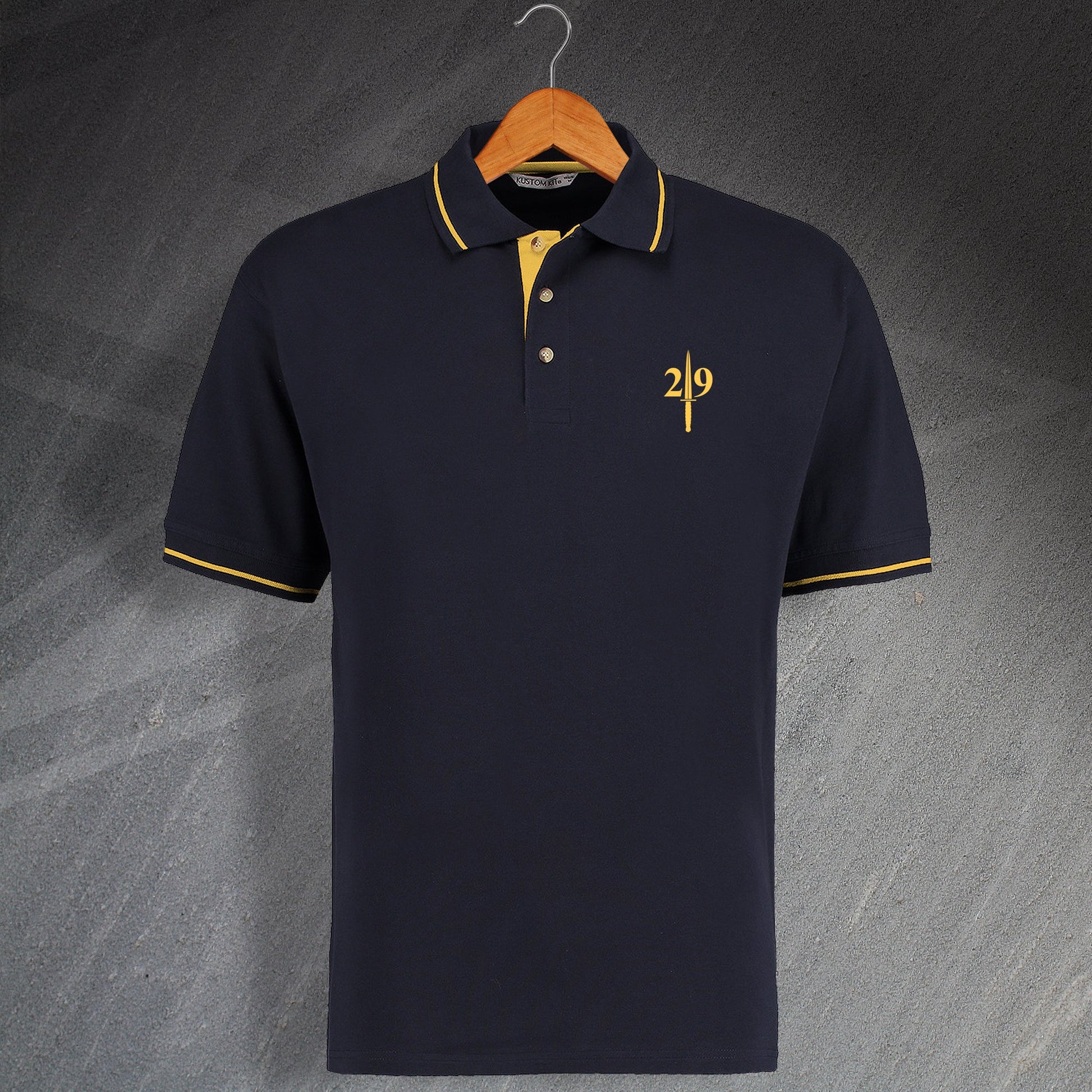 30 Commando Contrast Polo Shirt with Embroidered Badge