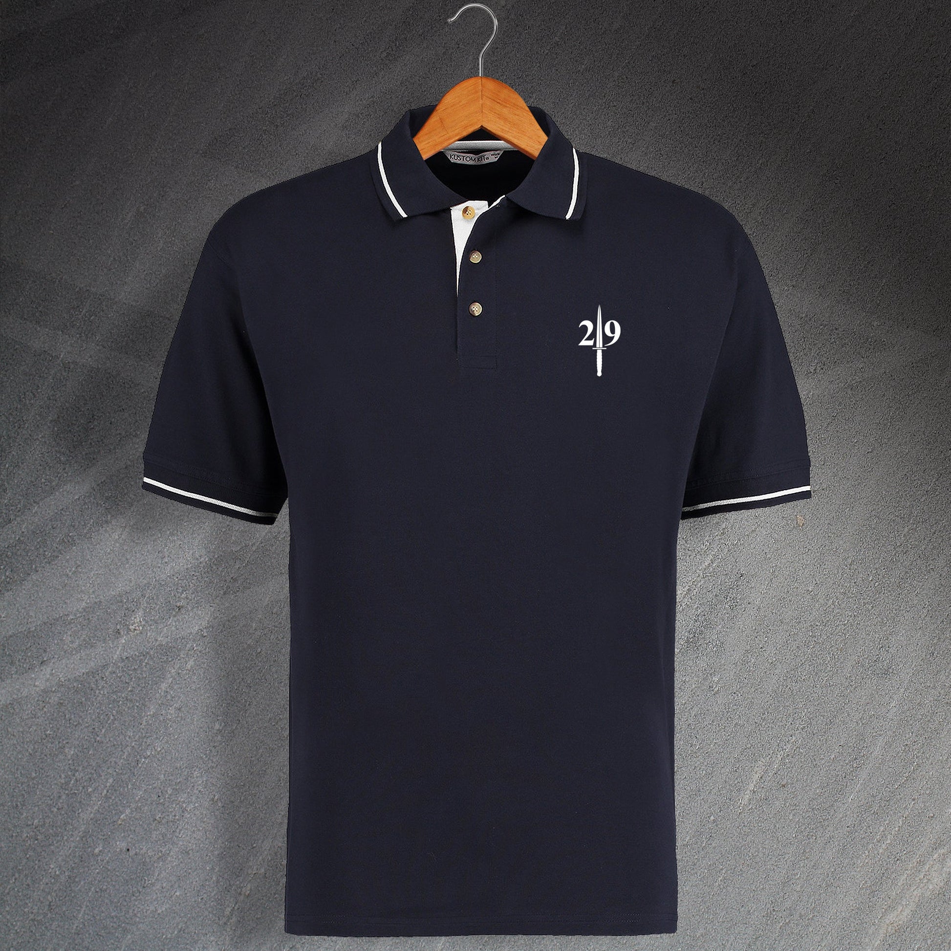 35 Commando Contrast Polo Shirt with Embroidered Badge