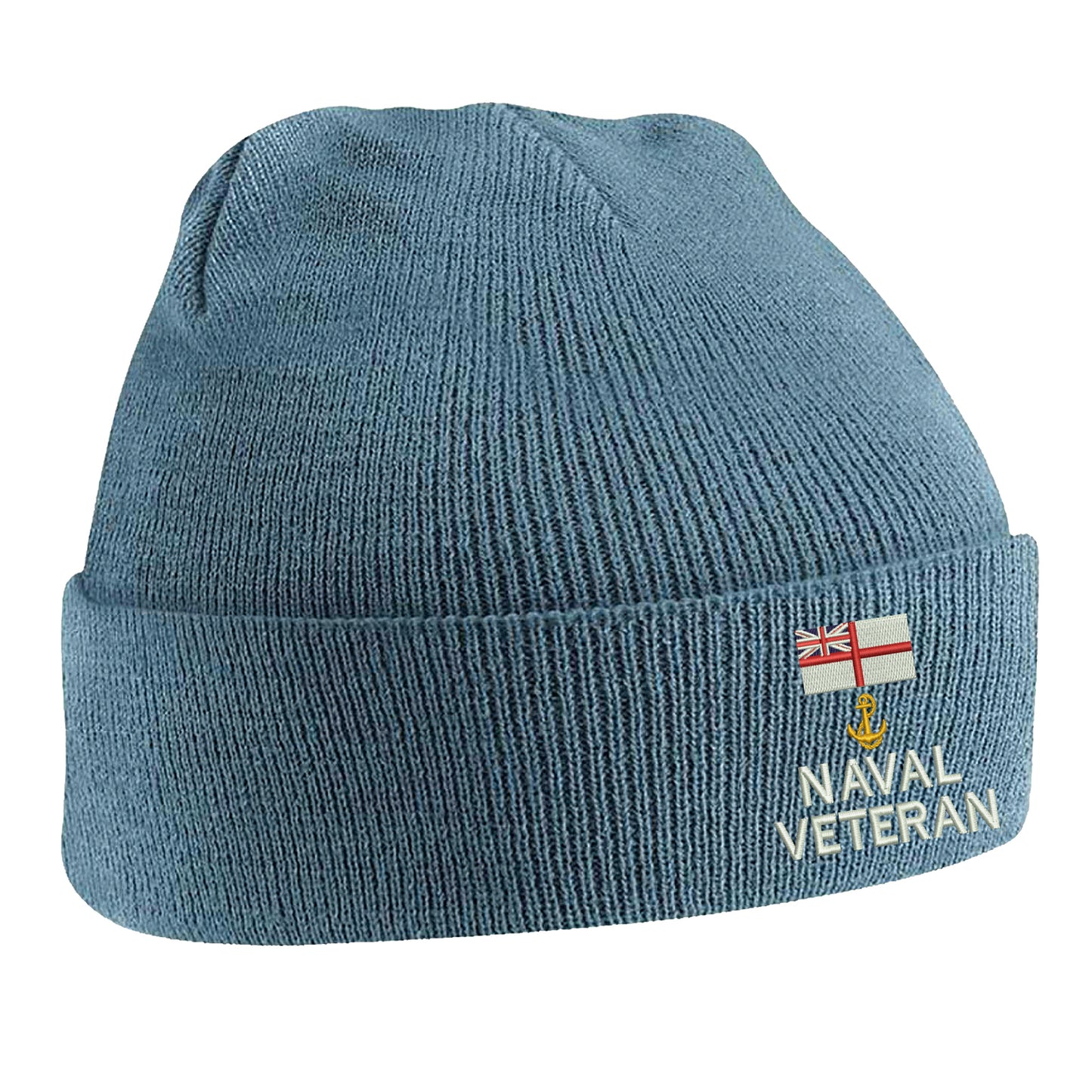 White Ensign Naval Anchor Veteran Beanie Hat