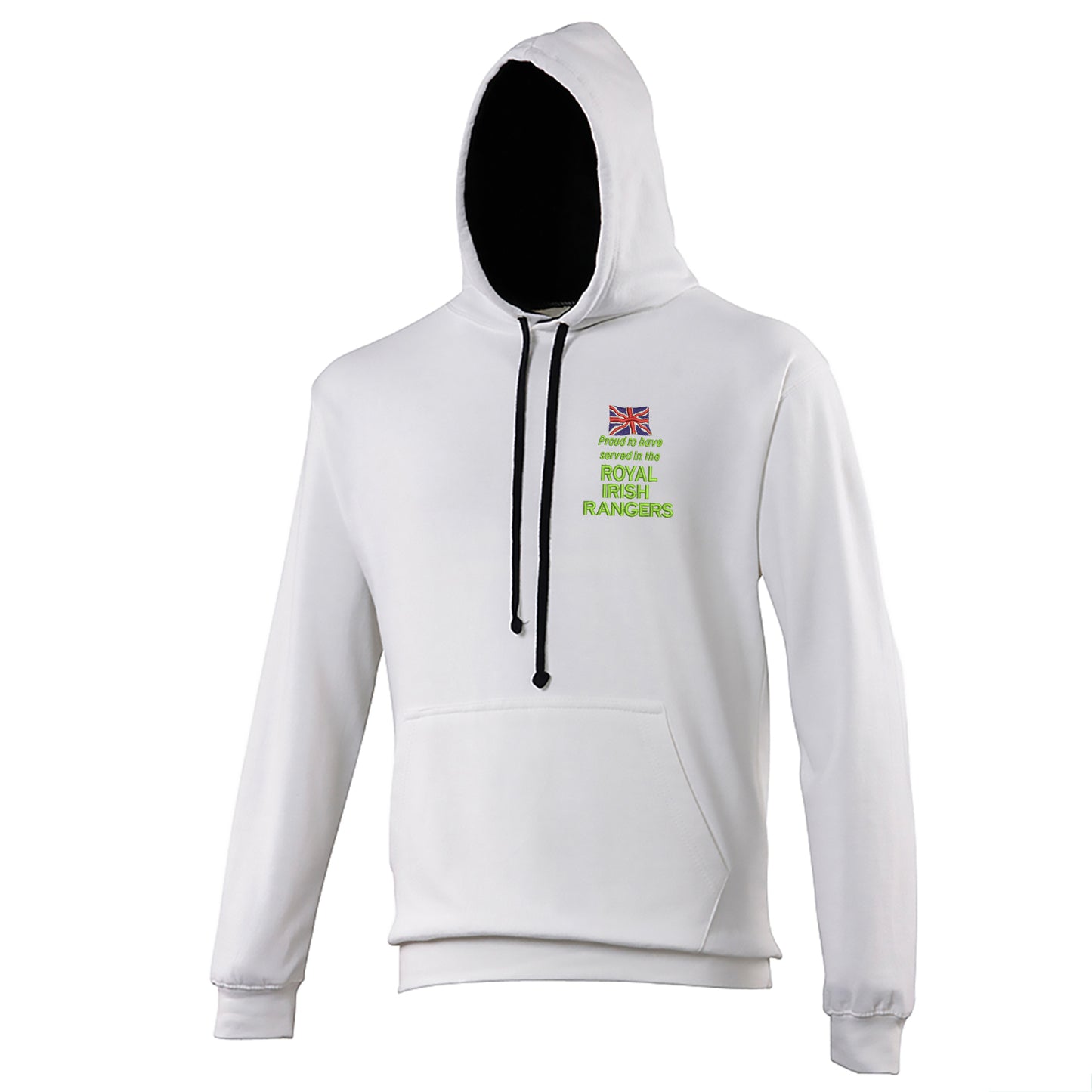 Proud to Have Served in The Royal Irish Rangers Embroidered Contrast Hoodie