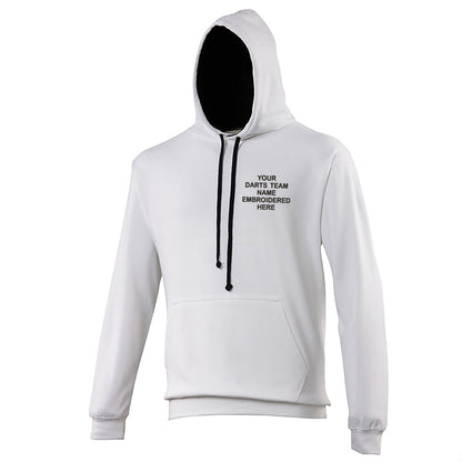 Personalised Darts Team Embroidered Contrast Hoodie