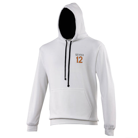 Retro Senna 12 Embroidered Contrast Hoodie