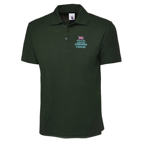 Proud to Have Served in The Airborne Forces Embroidered Classic Polo Shirt