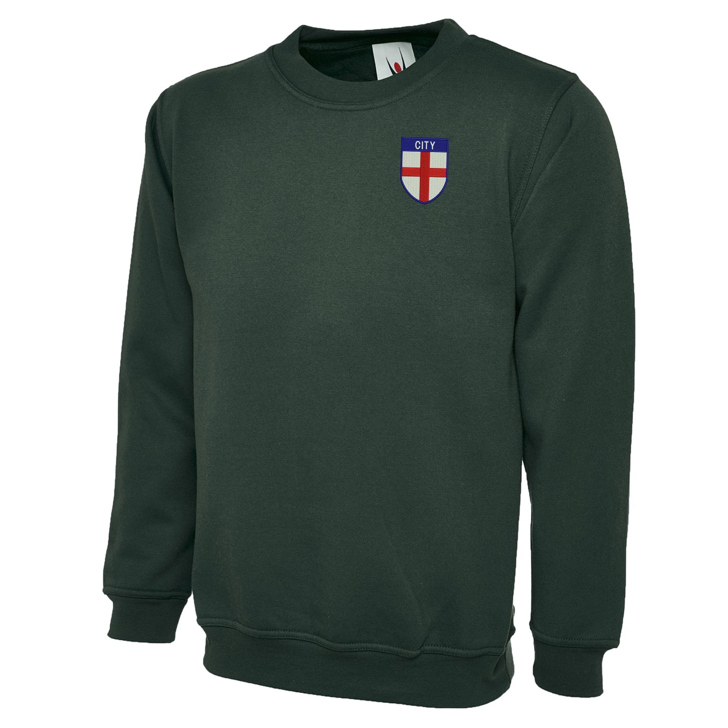 City Flag of England Shield Embroidered Classic Sweatshirt