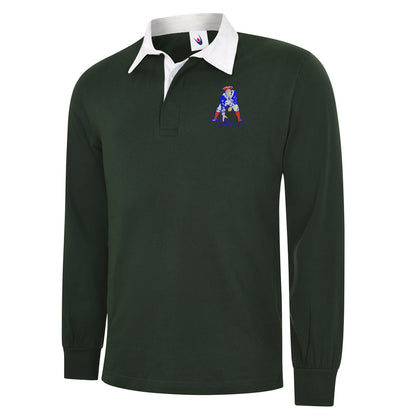 Retro New England Patriots 1972 Embroidered Long Sleeve Rugby Shirt