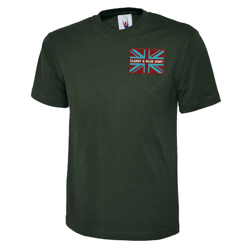 Claret & Blue Army Coloured Union Jack T Shirt