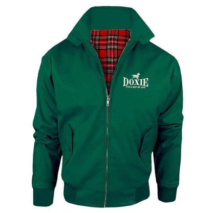 Doxie It's a Way of Life Embroidered Classic Harrington Jacket