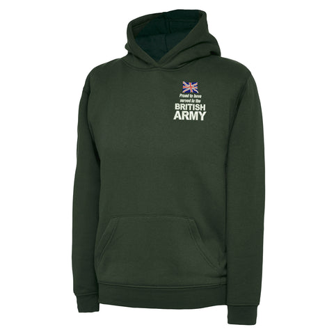 Proud to Have Served in The British Army Embroidered Children's Hoodie