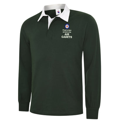 Proud to Have Served in The Air Cadets Embroidered Long Sleeve Rugby Shirt