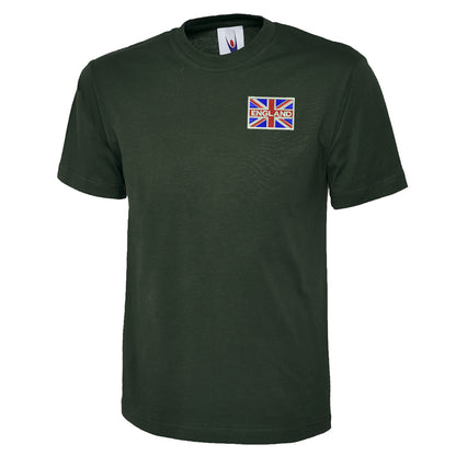 England Coloured Union Jack Embroidered Classic T-Shirt