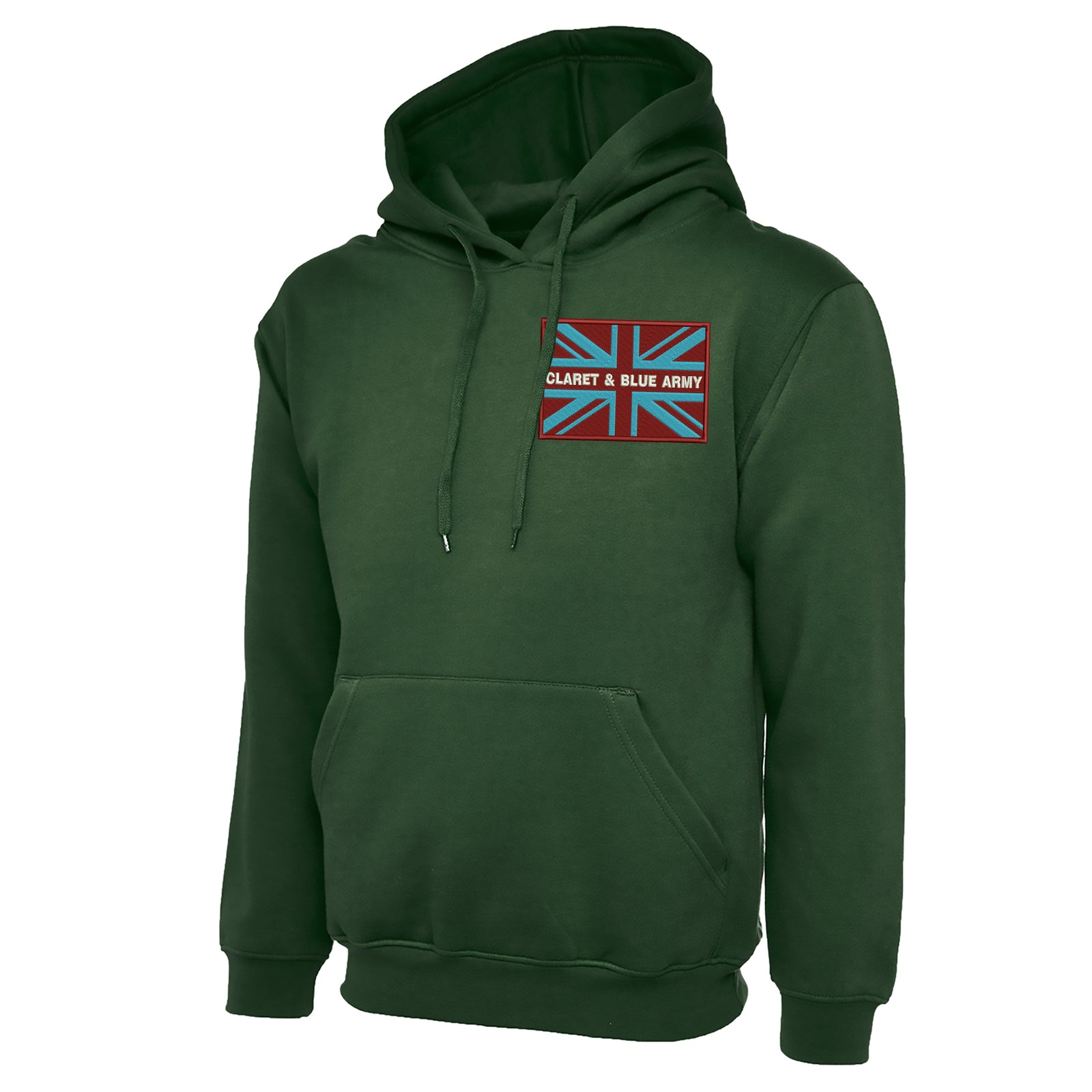 Claret & Blue Army Coloured Union Jack Hoodie