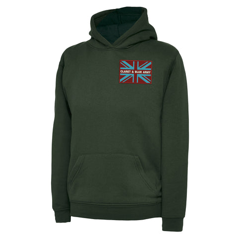 Claret & Blue Army Coloured Union Jack Hoodie