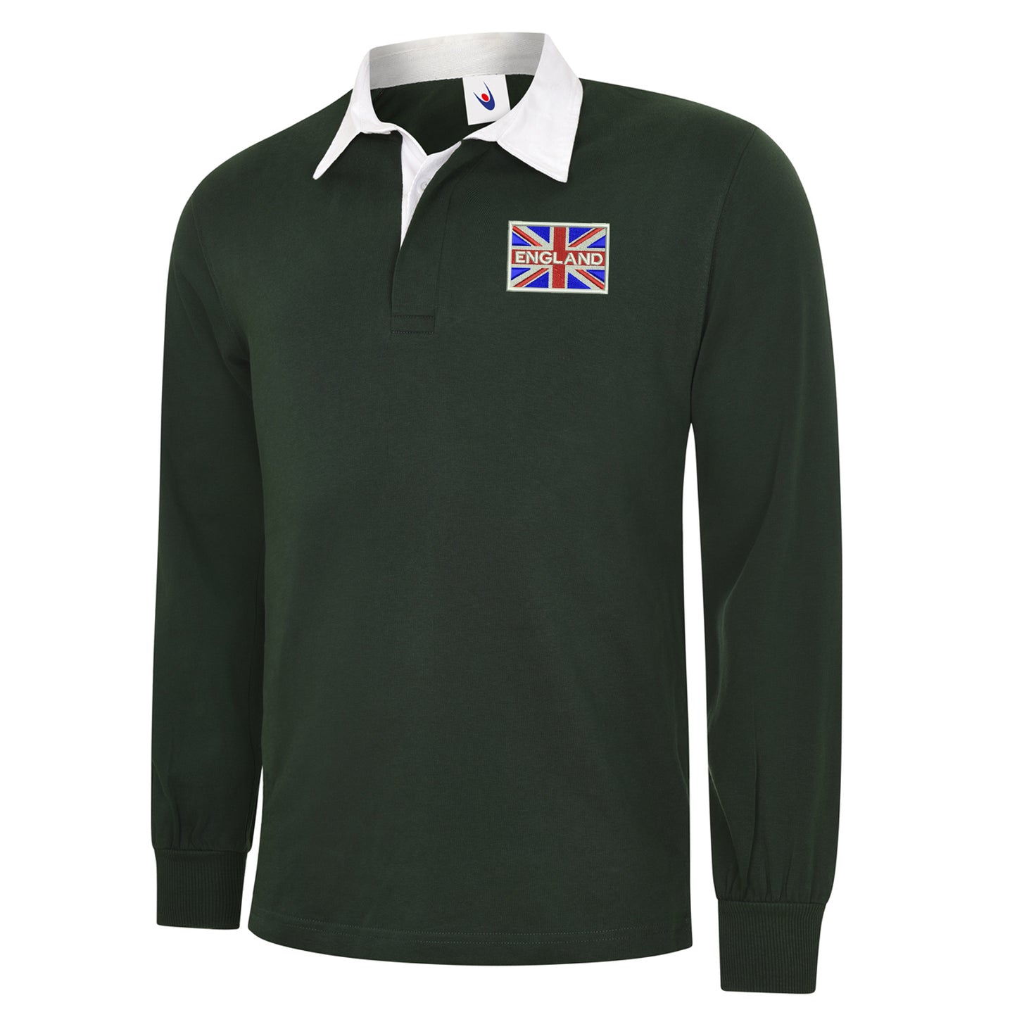 England Coloured Union Jack Embroidered Long Sleeve Rugby Shirt