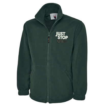 Just Stop Oil Embroidered Premium Fleece Jacket