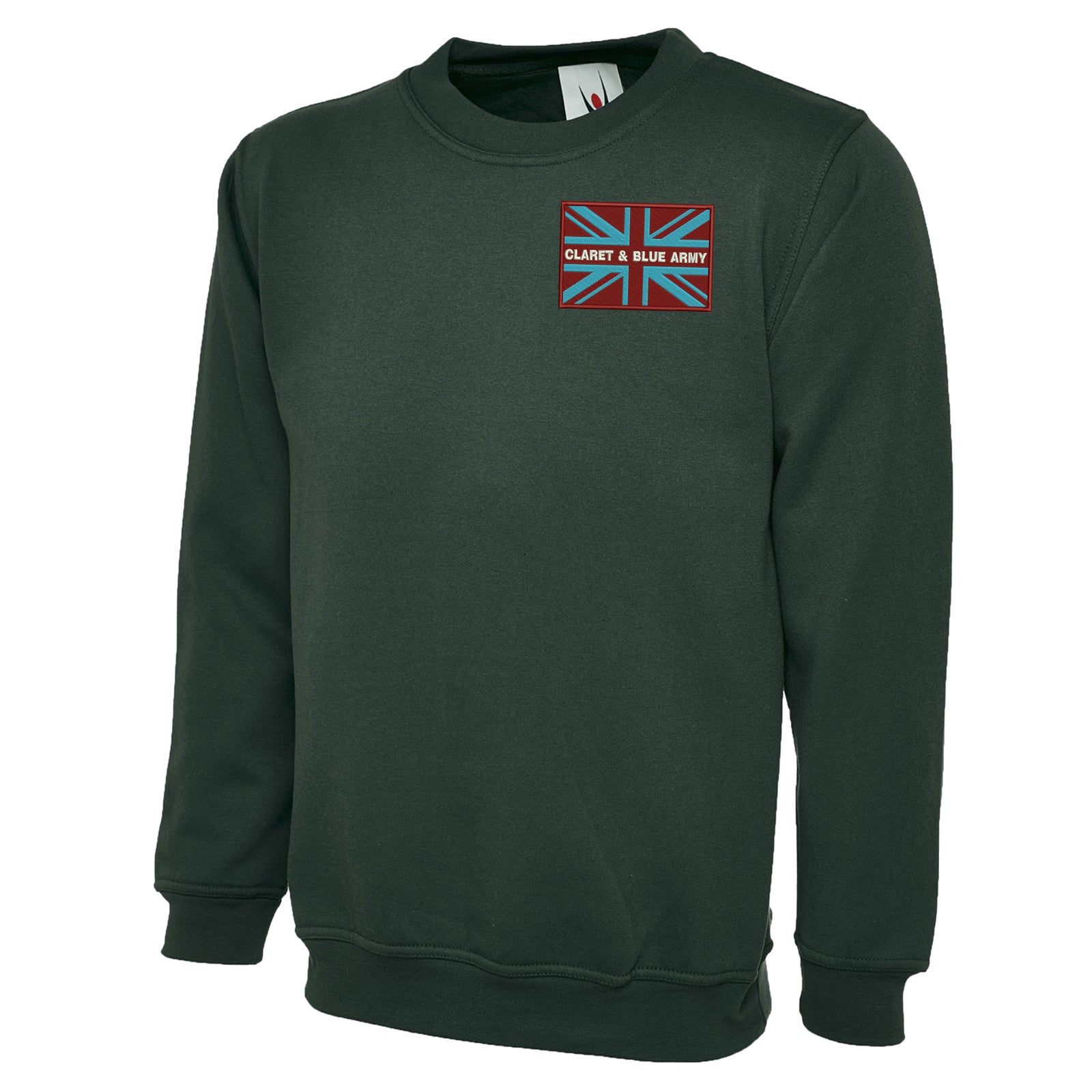 Claret & Blue Army Coloured Union Jack Sweatshirt