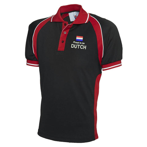 Proud to be Dutch Embroidered Polyester Sports Polo Shirt