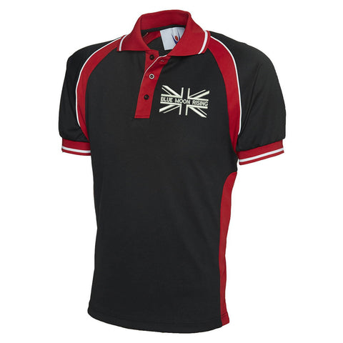 Blue Moon Rising Union Jack Embroidered Sports Polo Shirt