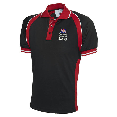 Proud to Have Served in The SAG Embroidered Polyester Sports Polo Shirt