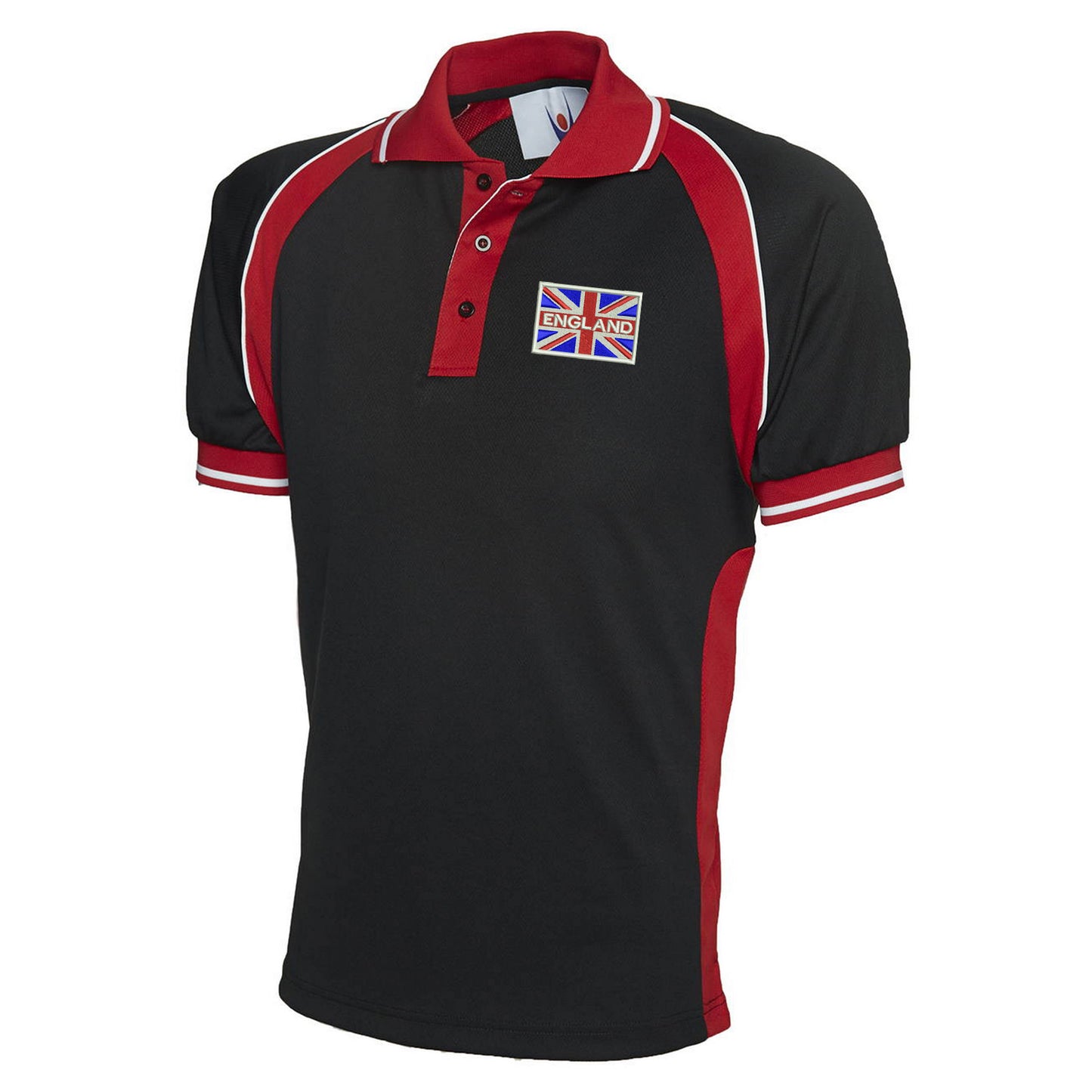 England Coloured Union Jack Embroidered Polyester Sports Polo Shirt