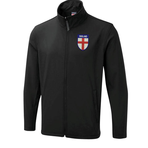 Flag of England Shield Embroidered Lightweight Soft Shell Jacket