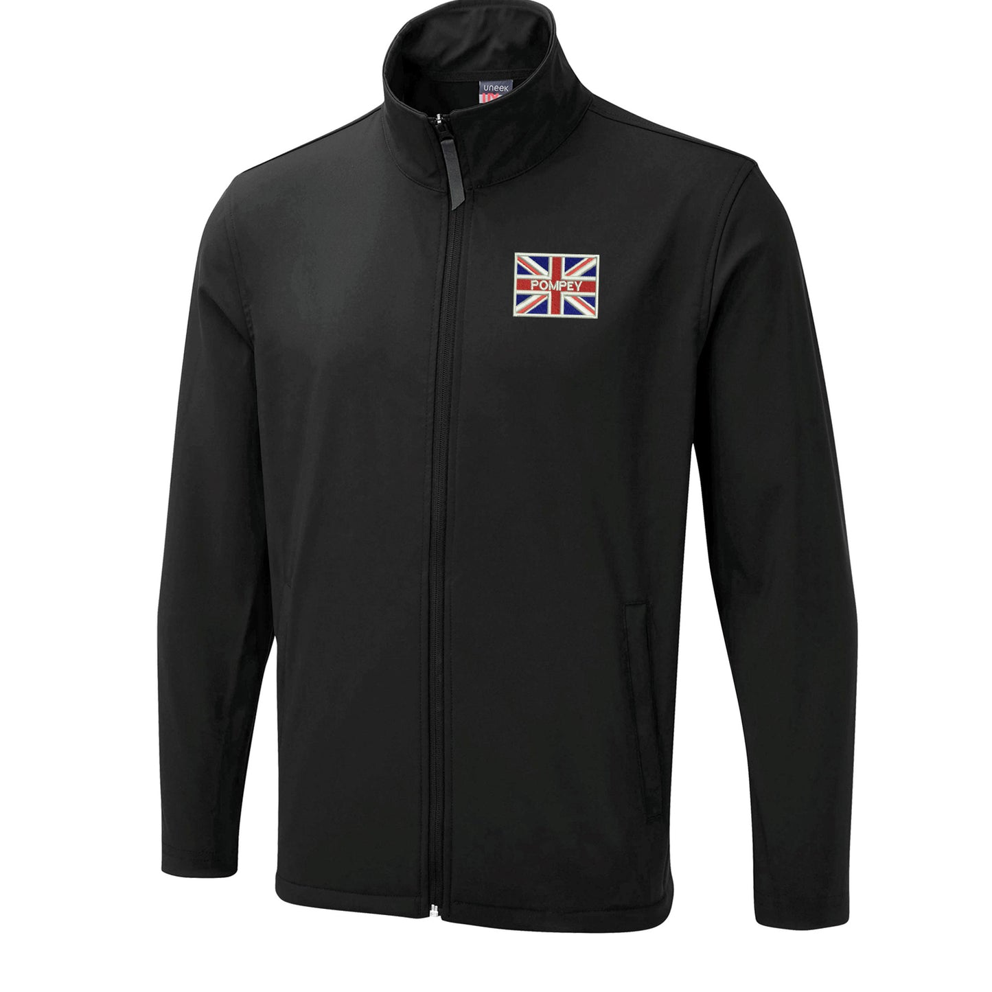 Pompey Coloured Union Jack  Embroidered Lightweight Soft Shell Jacket