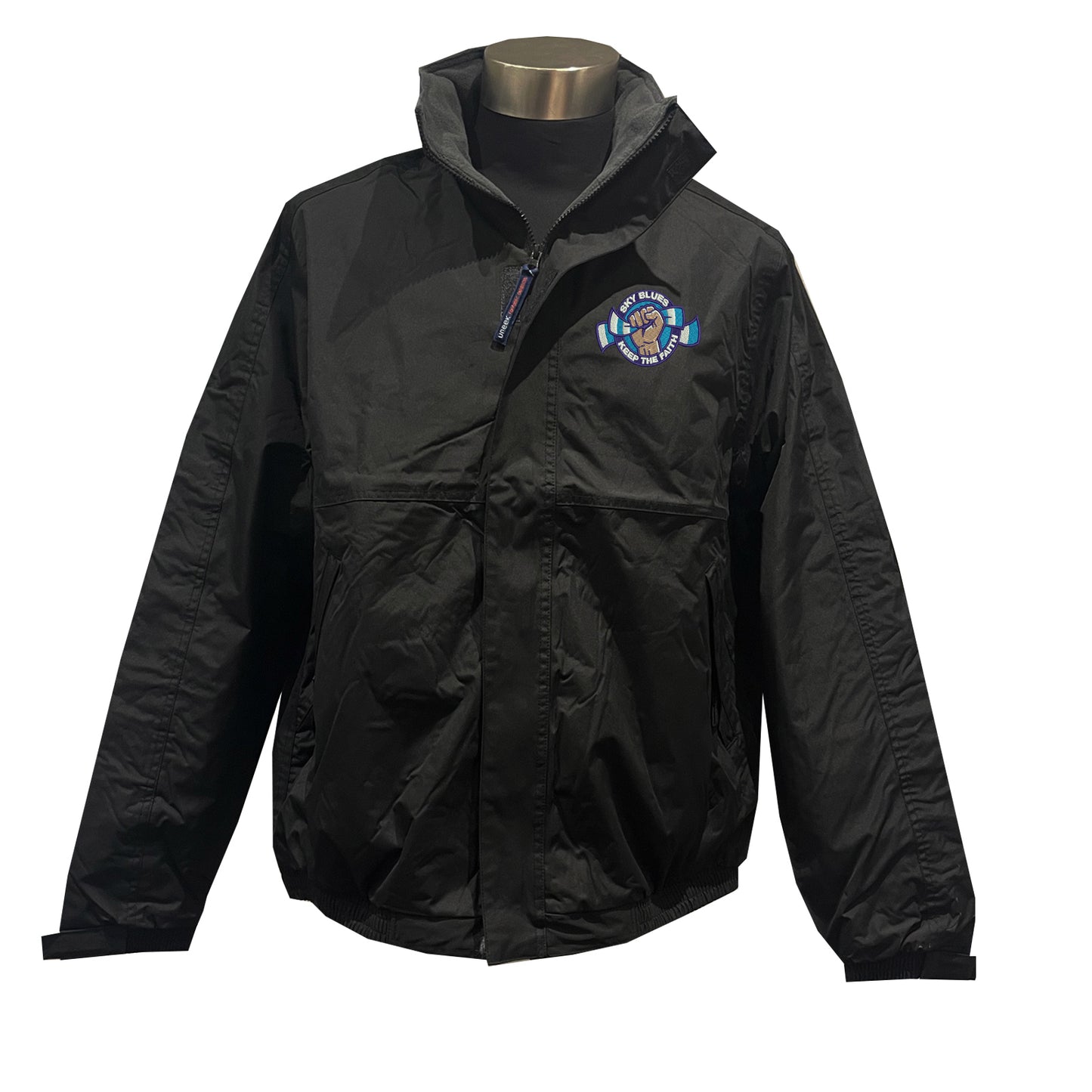 Sky Blues Keep The Faith Embroidered Premium Outdoor Jacket