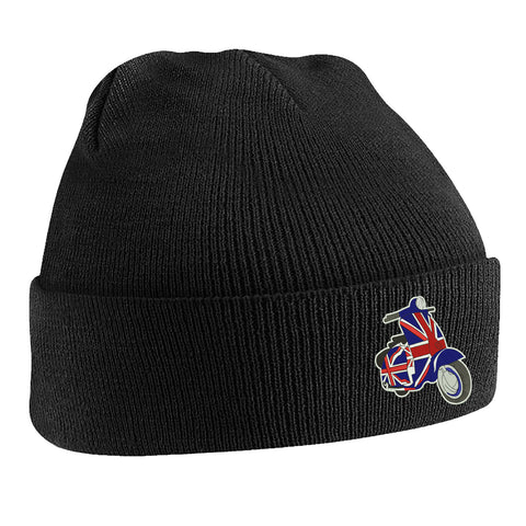 MOD Union Jack Scooter Embroidered Beanie Hat