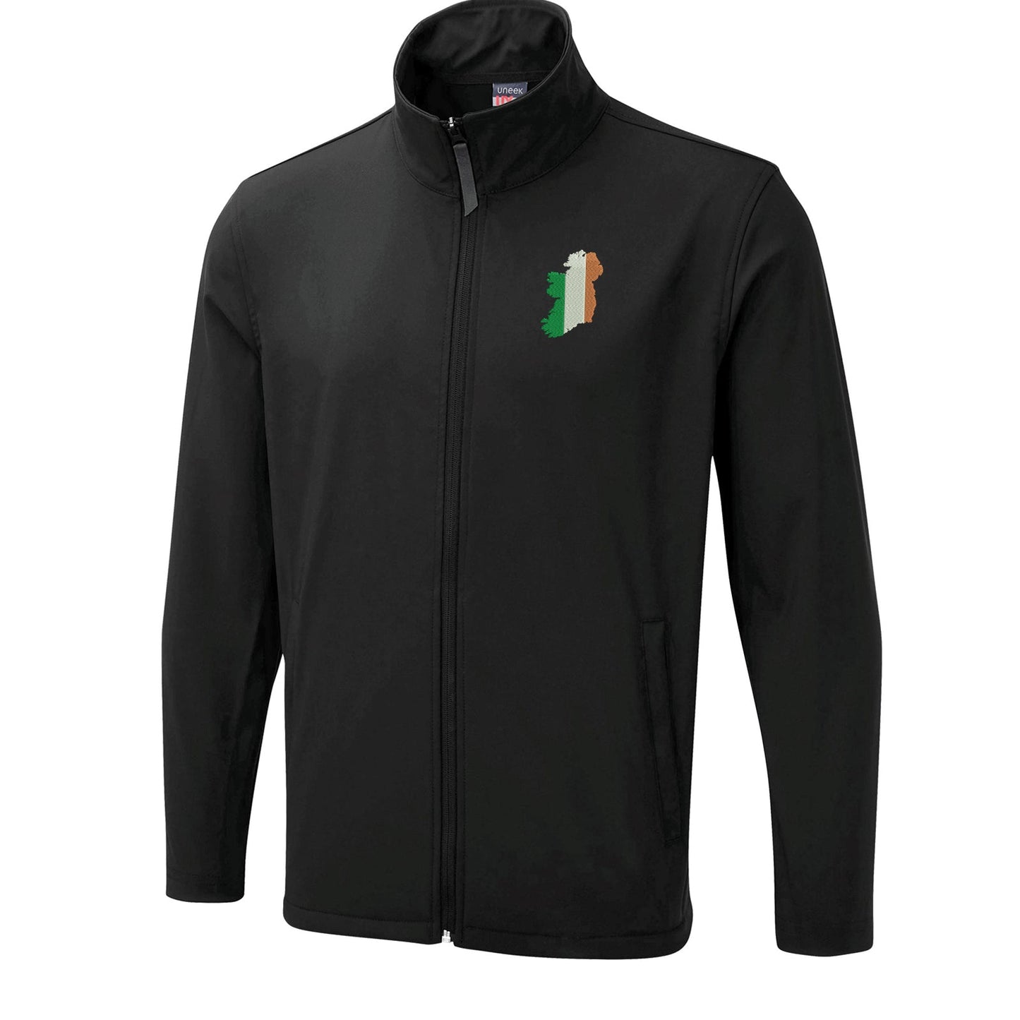 Ireland Flag Map Embroidered Lightweight Soft Shell Jacket