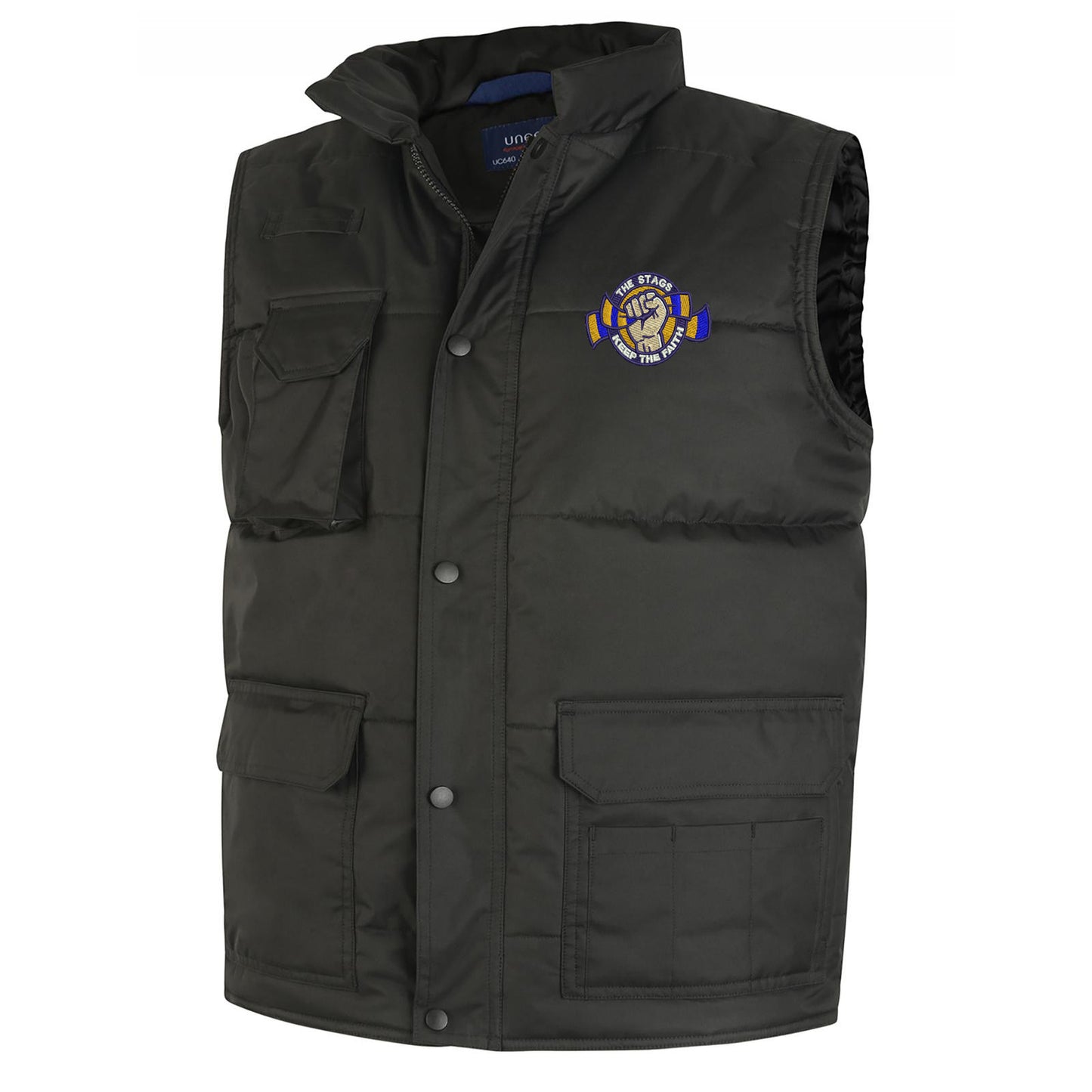 The Stags Keep The Faith Embroidered Super Pro Body Warmer