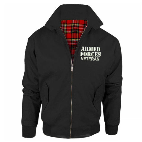 Armed Forces Veteran Embroidered Classic Harrington Jacket