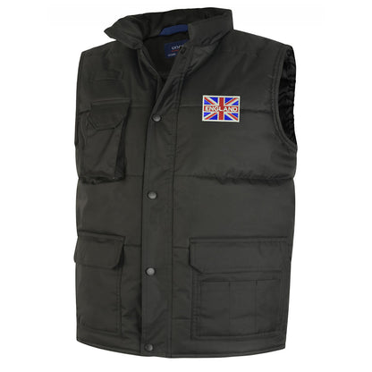 England Coloured Union Jack Embroidered Super Pro Body Warmer