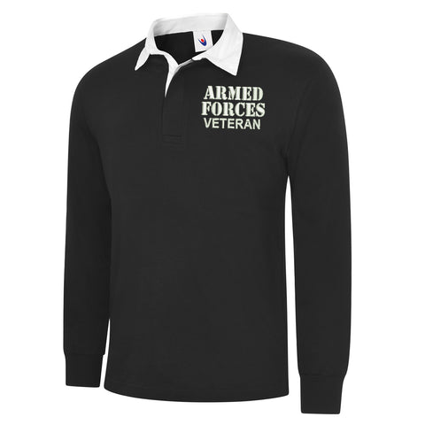 Armed Forces Veteran Embroidered Classic Rugby Shirt