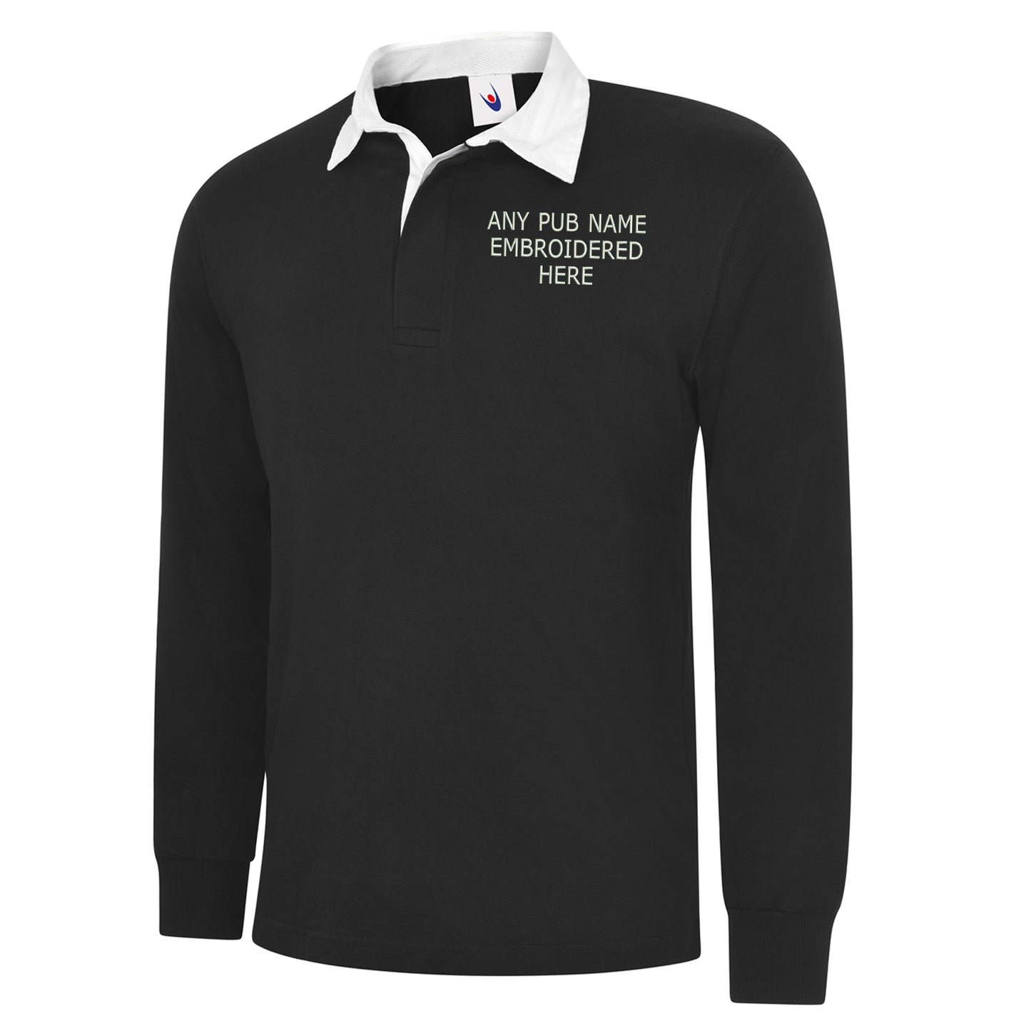 Personalised Embroidered Pub Embroidered Long Sleeve Rugby Shirt