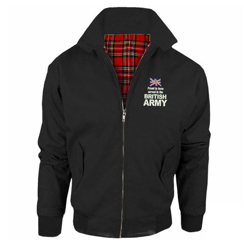 Proud to Have Served in The British Army Embroidered Classic Harrington Jacket