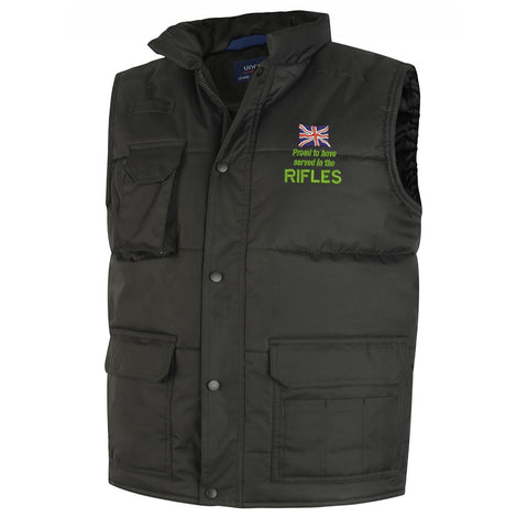 Proud to Have Served in The Rifles Bodywarmer