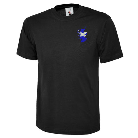 Scotland Flag Map Embroidered Classic T-Shirt