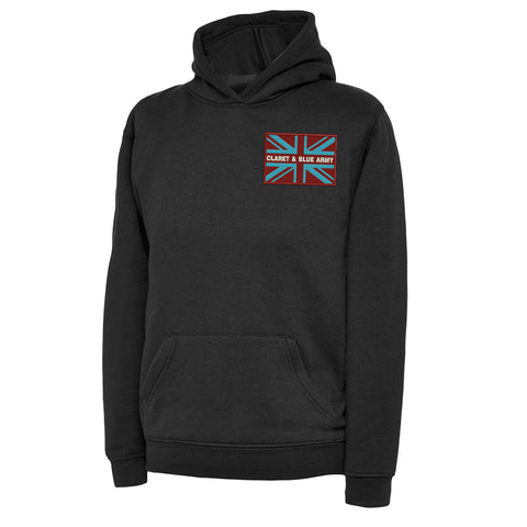 Claret & Blue Army Coloured Union Jack Hoodie