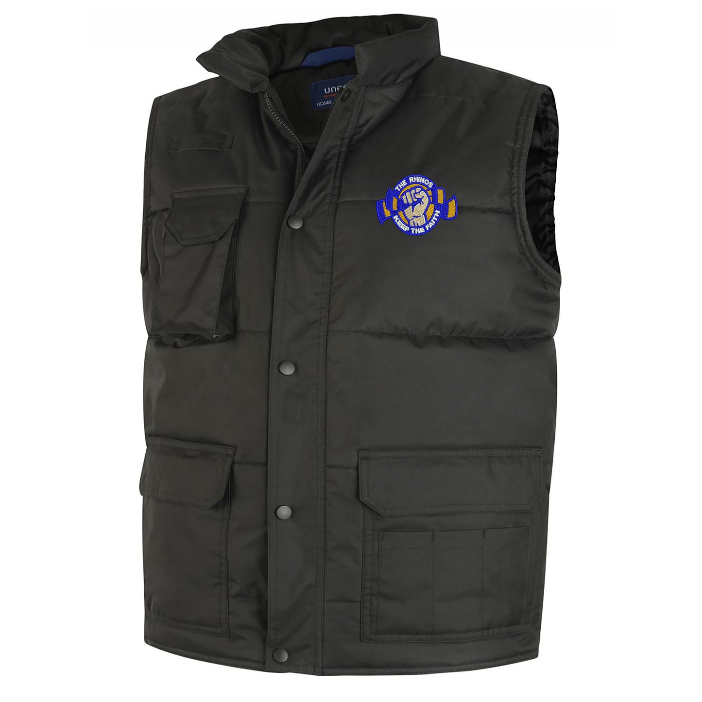 The Rhinos Keep The Faith Embroidered Super Pro Body Warmer