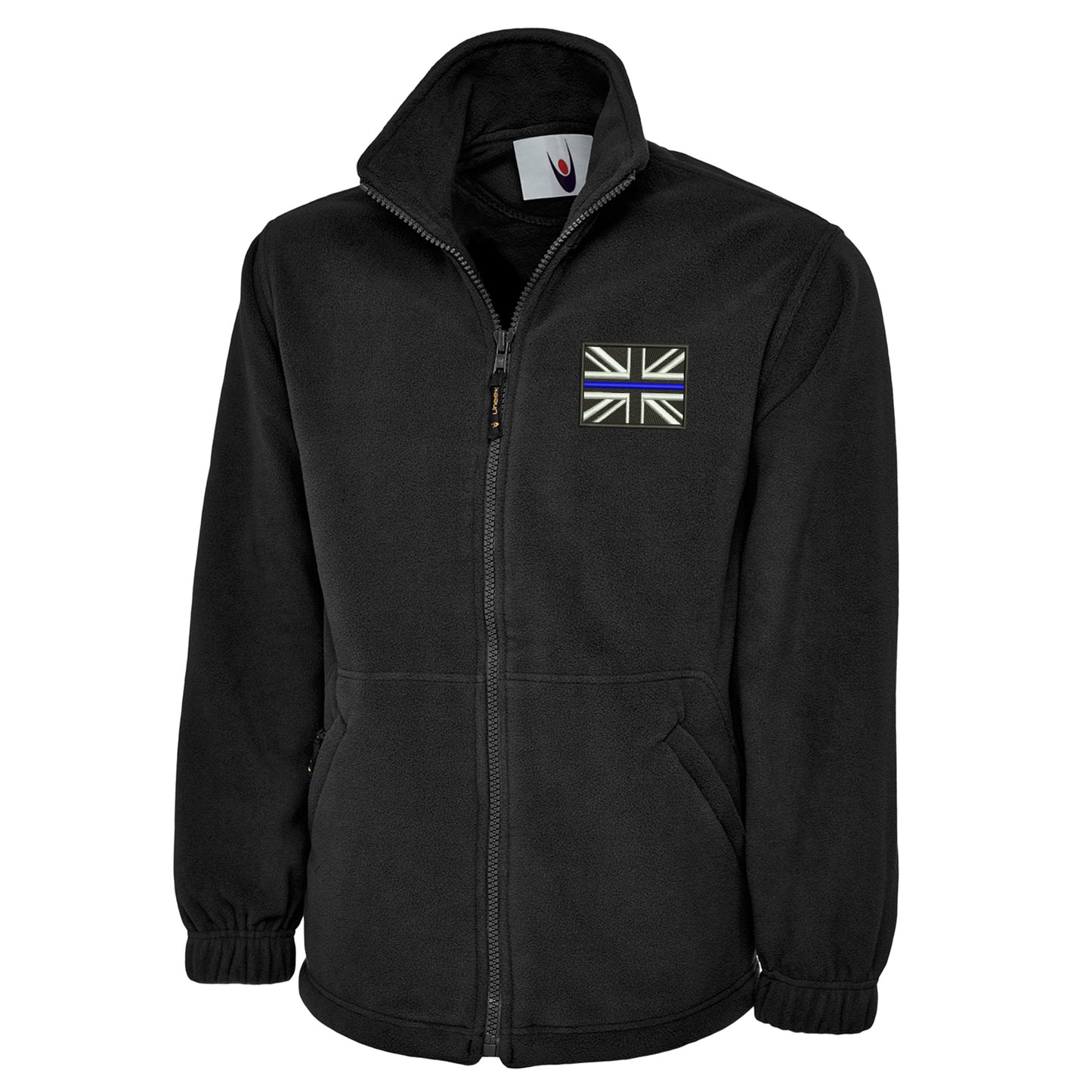 Thin Blue Line Union Jack Embroidered Premium Fleece Jacket