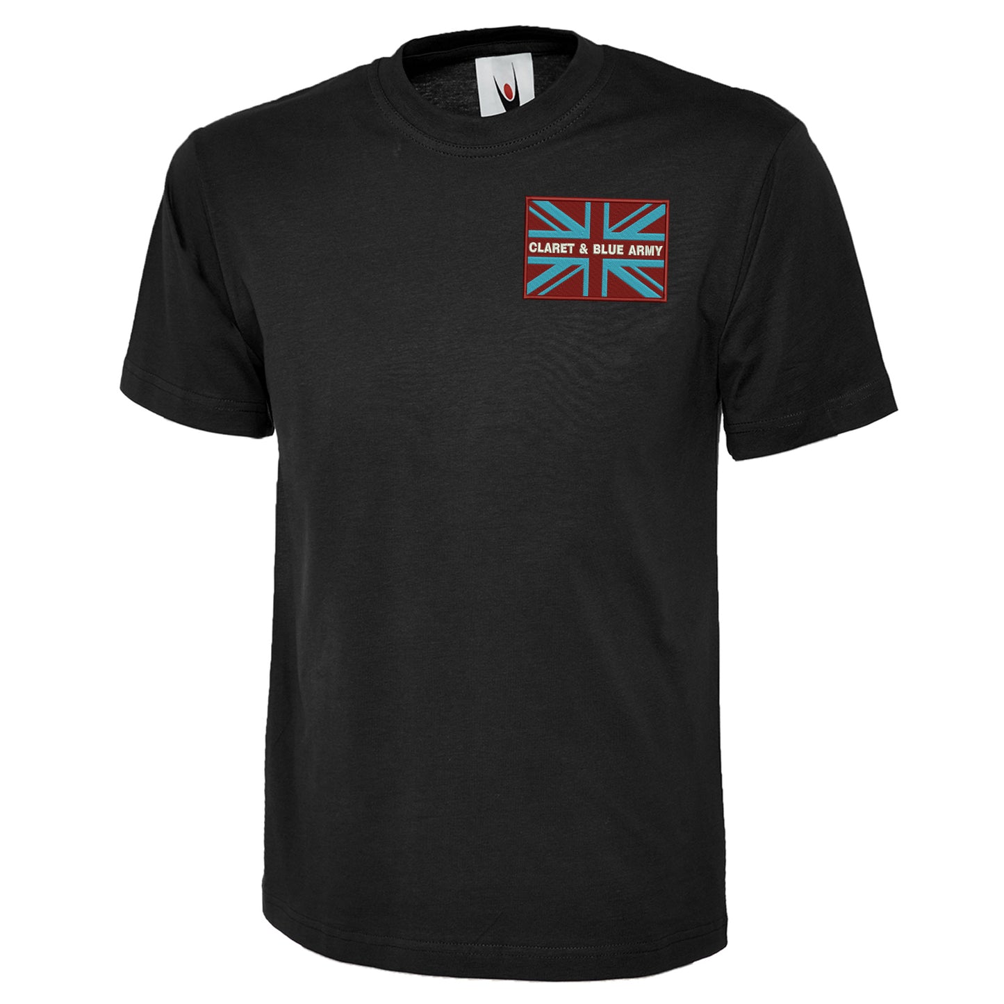 Claret & Blue Army Coloured Union Jack Embroidered Classic T-Shirt