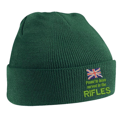 Proud to Have Served in The Rifles Embroidered Beanie Hat