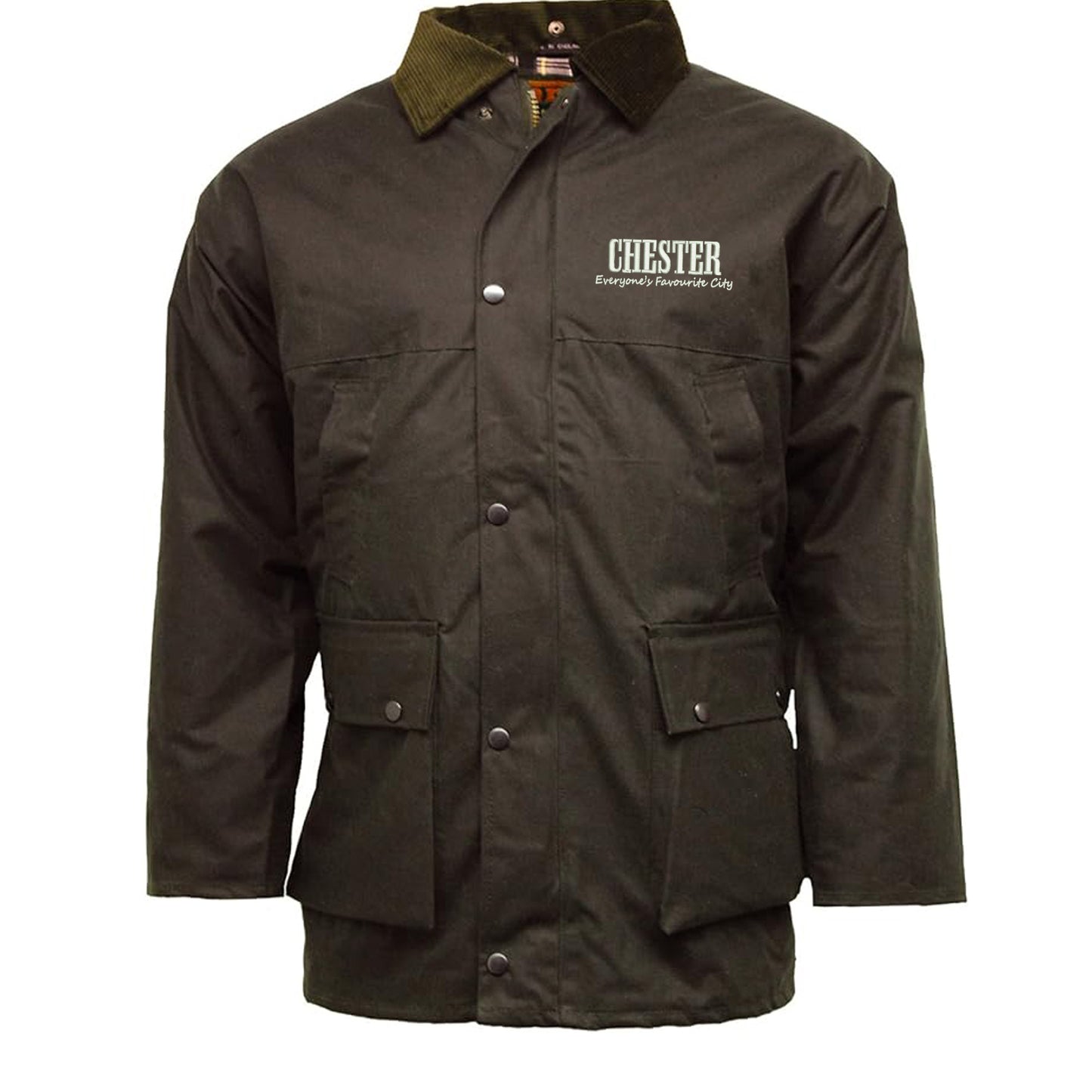 Chester Everyone's Favourite City Embroidered Padded Wax Jacket