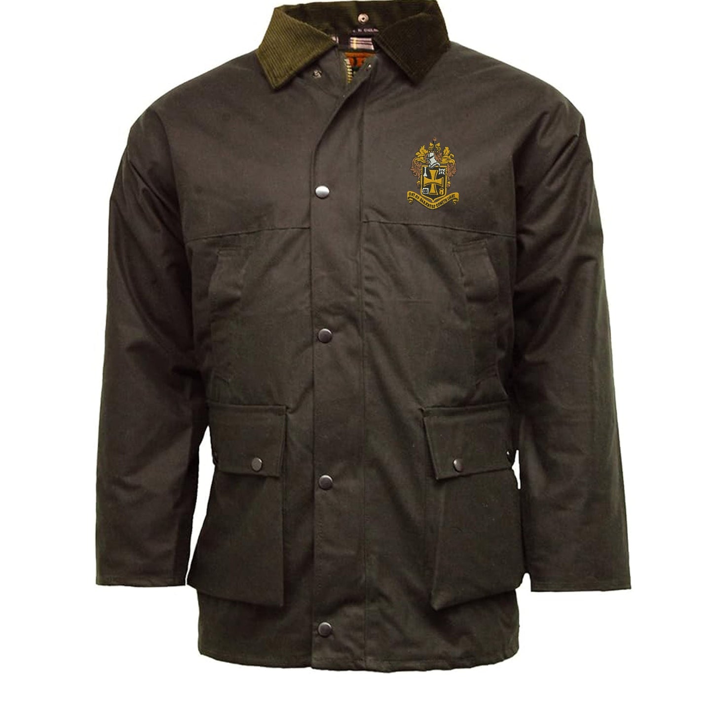 Retro Wolves 1921 Embroidered Padded Wax Jacket