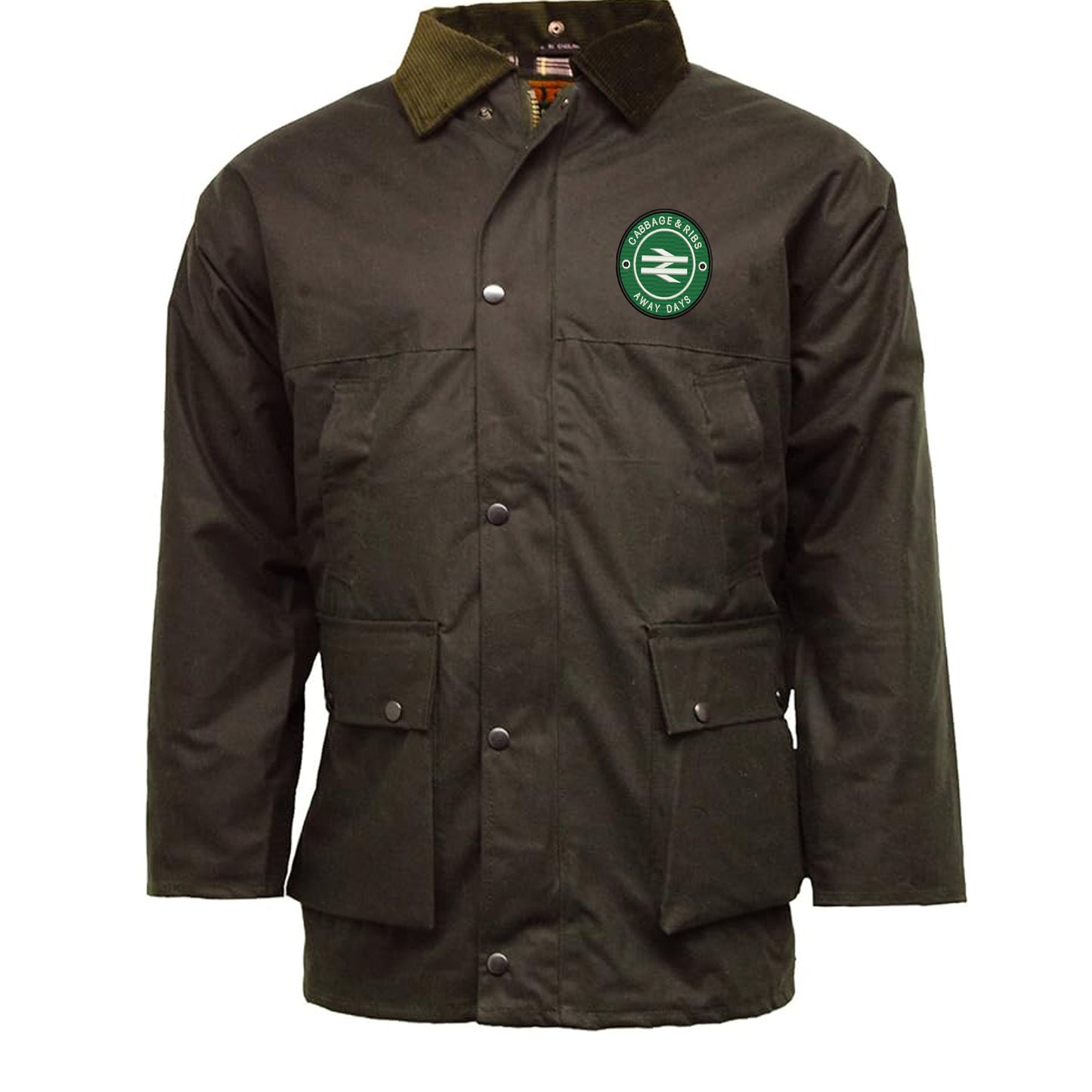 Cabbage & Ribs Away Days Embroidered Padded Wax Jacket