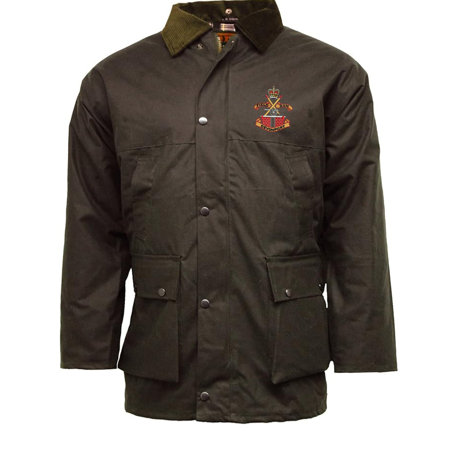 Devonport Field Gun Crew Embroidered Padded Wax Jacket