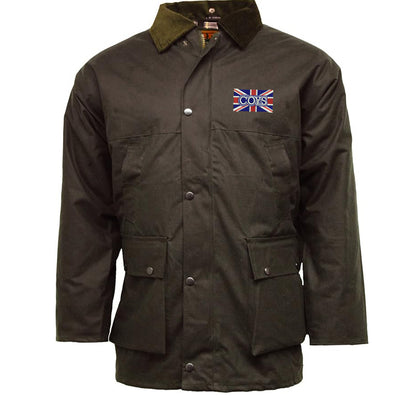 COYS Union Jack Embroidered Padded Wax Jacket