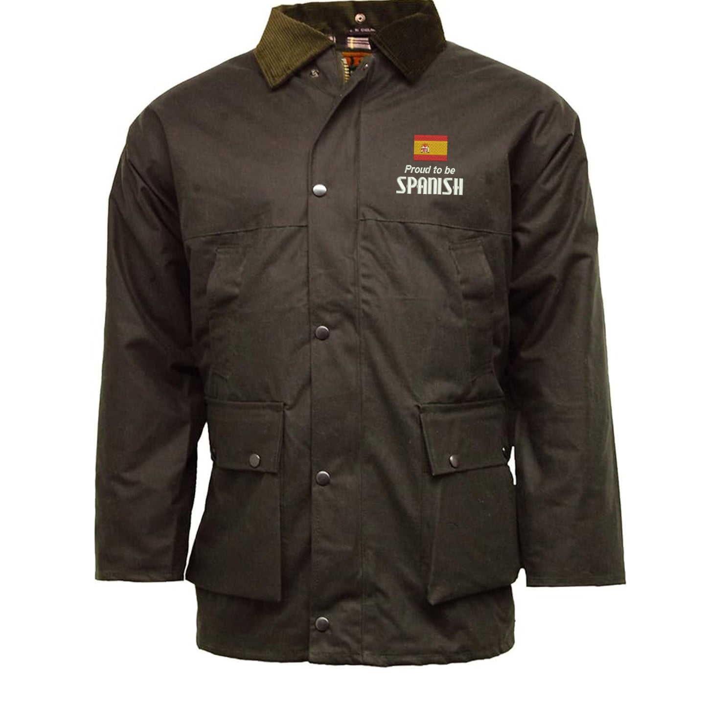 Proud to be Spanish Embroidered Padded Wax Jacket