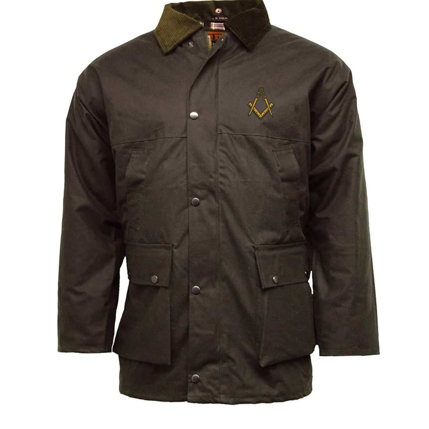 Freemasonry without G Embroidered Padded Wax Jacket