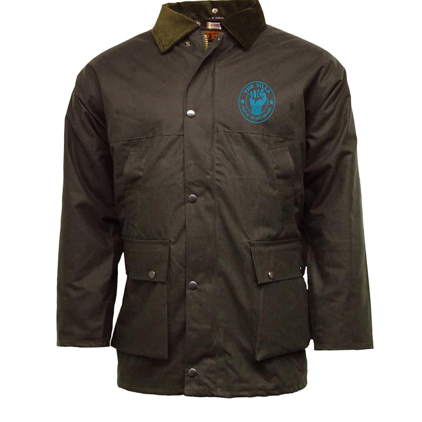 The Villa Pride of The West Midlands Embroidered Padded Wax Jacket